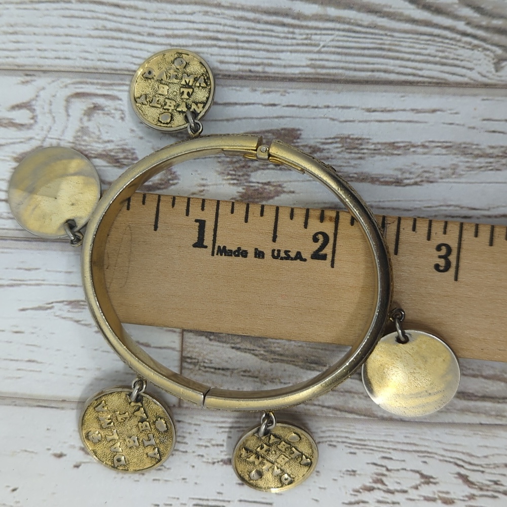 Whiting and Davis Vintage Coin Hinged Bracelet - Picture 11 of 12